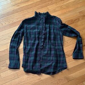 GAP Navy, green, and red Plaid Button Down Shirt